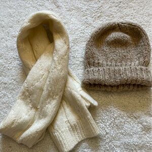 White Scarf   and Beanie